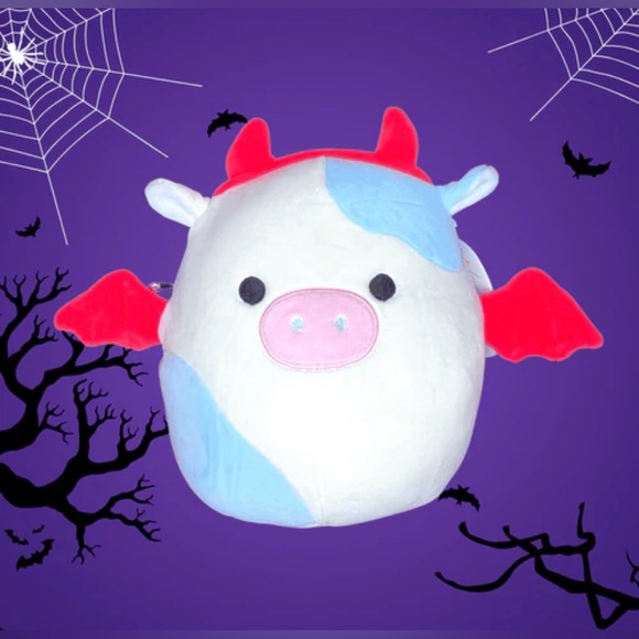 •NWT•Squishmallows Belana The Cow with Devil Bat Costume Halloween Plush - Picture 13 of 13